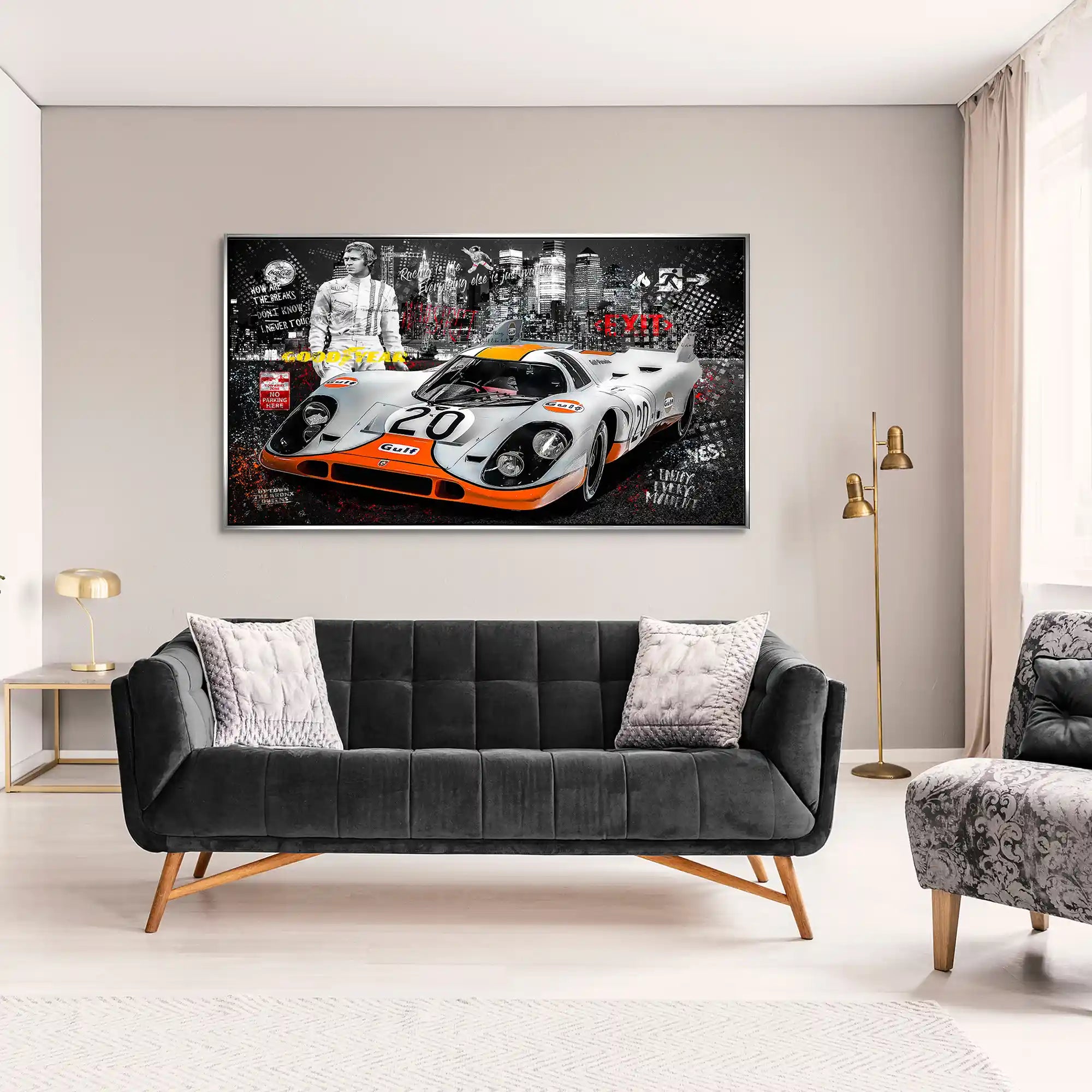 Steve McQueen Porsche 917 Black Style Aludibond Bild INGALERIE