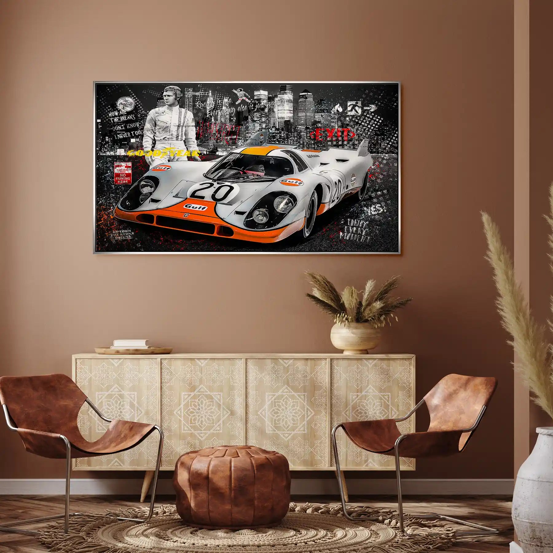 Steve McQueen Porsche 917 Black Style Aludibond Bild INGALERIE