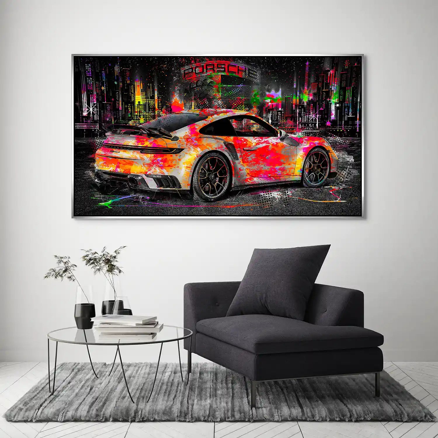 Porsche 911 Turbo Pop Art Style Aludibond Bild INGALERIE