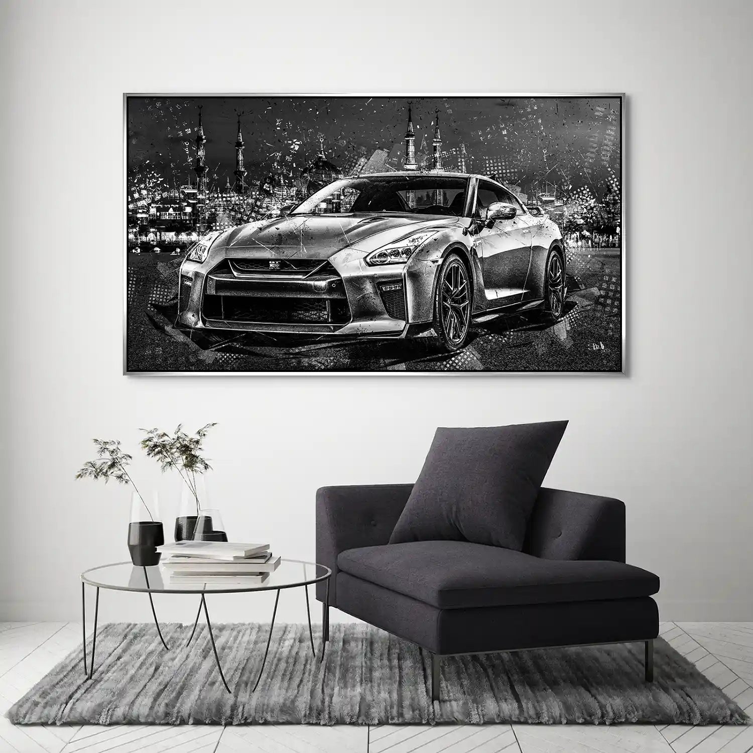 Nissan GT-R Abstrakt Style Aludibond Bild INGALERIE