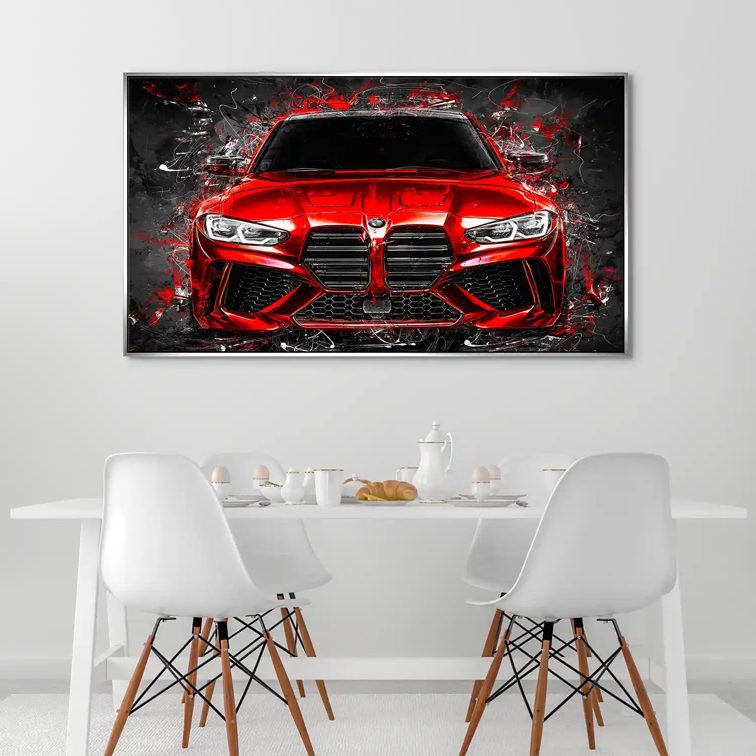 BMW M4 Abstrakt Red Style Aludibond Bild INGALERIE