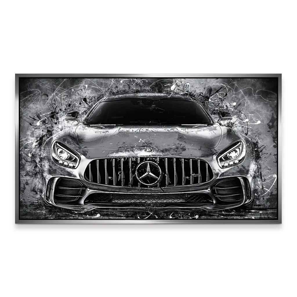 Mercedes AMG GT Silver Style Aludibond Bild INGALERIE