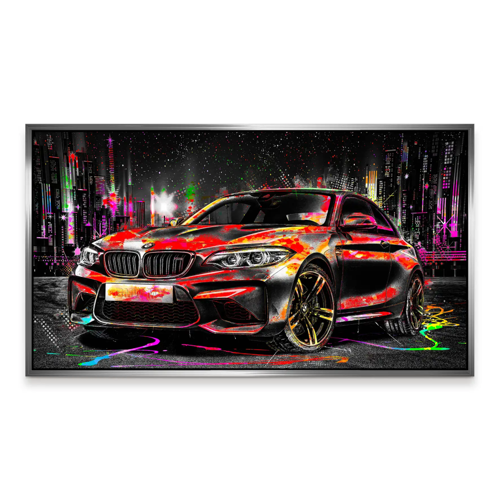 BMW M2 Pop Art Style Aludibond Bild INGALERIE