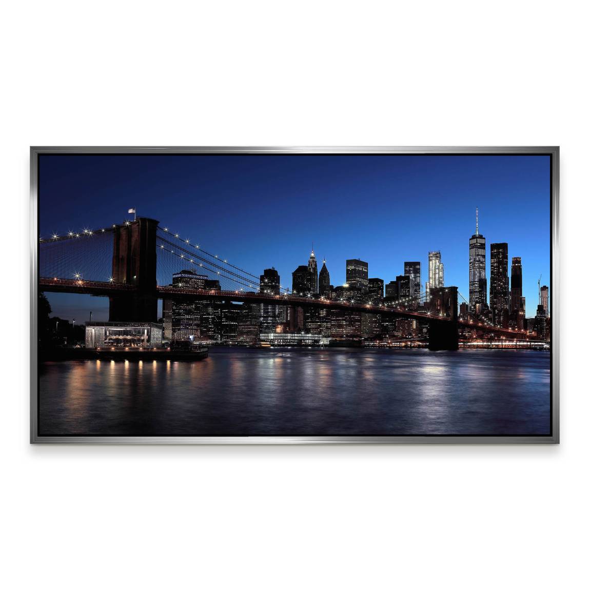 Manhatten bei Nacht Alu Dibond Wandbild