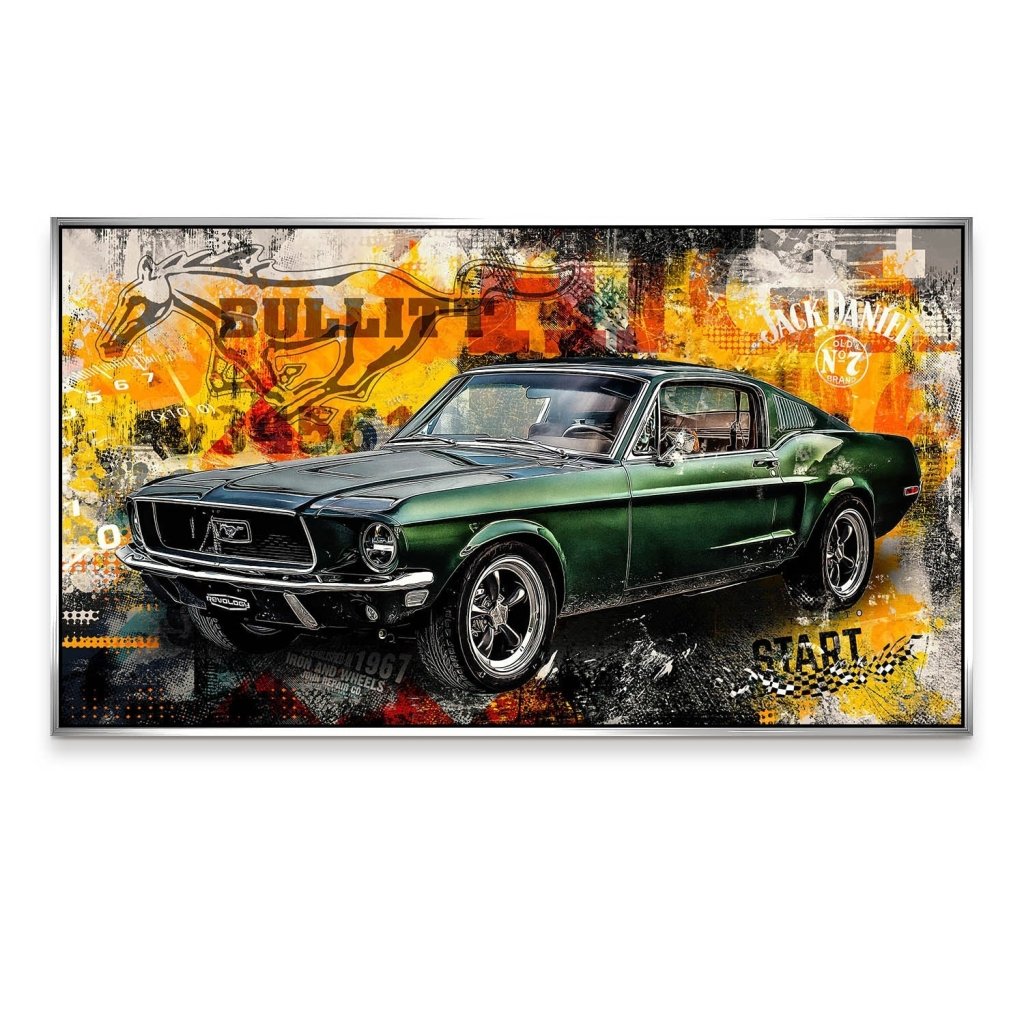 Ford Mustang Bullitt Pop Art Aludibond Bild INGALERIE