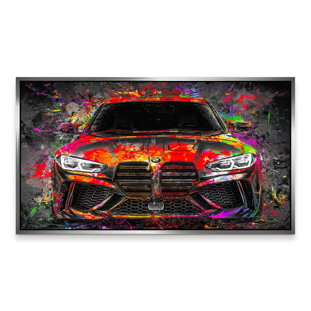 BMW M4 Pop Art Style Aludibond Bild INGALERIE