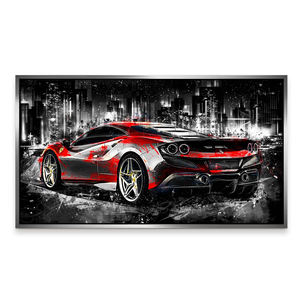 Ferrari F8 Abstrakt Style Aludibond Bild INGALERIE