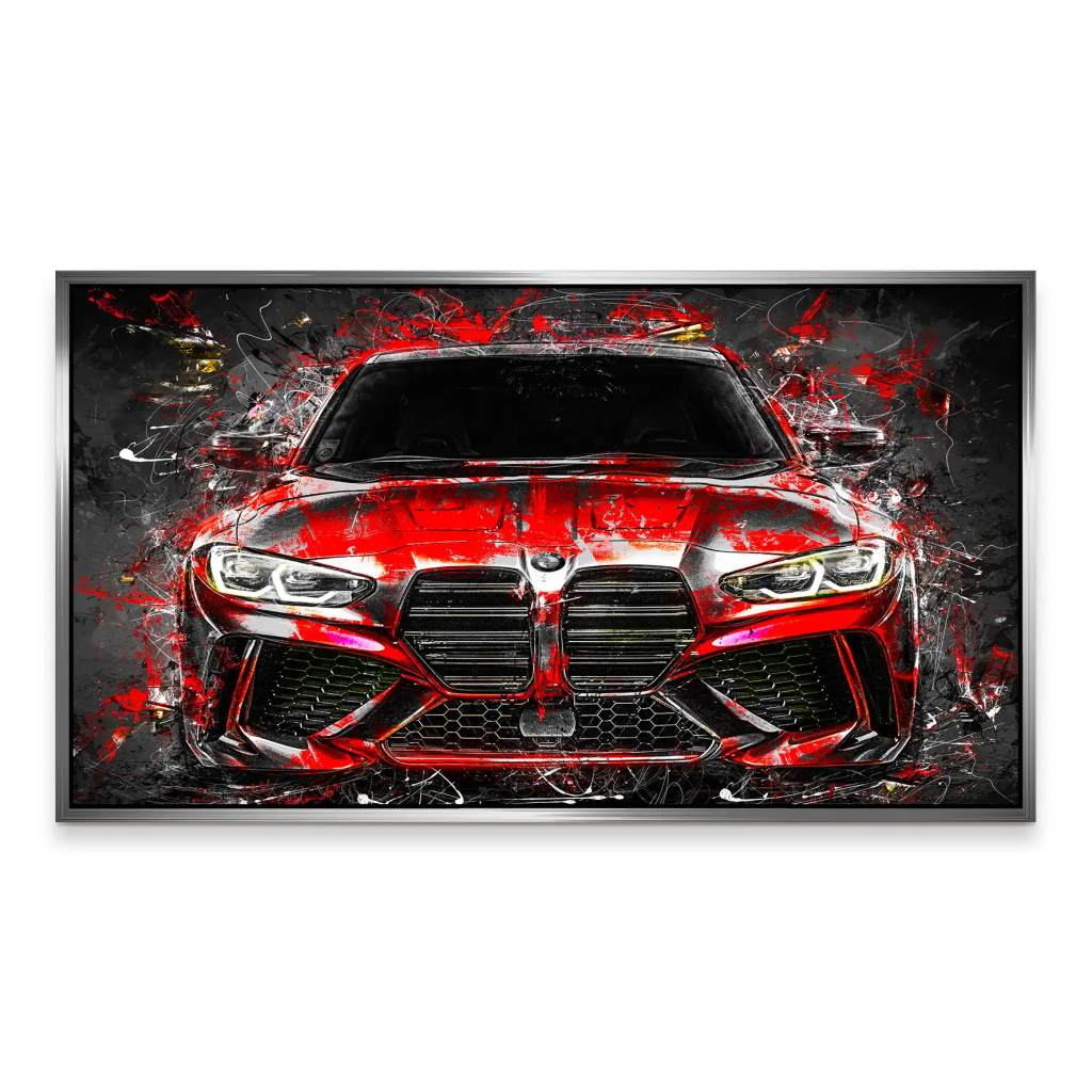 BMW M4 Abstrakt Style Aludibond Bild INGALERIE