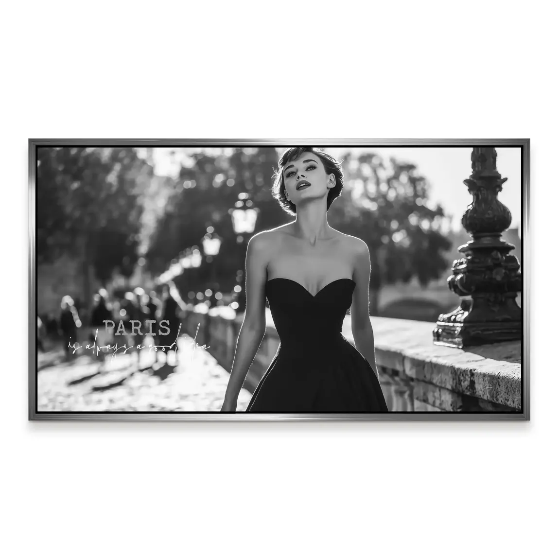 Audrey walk in Paris Aludibond Bild