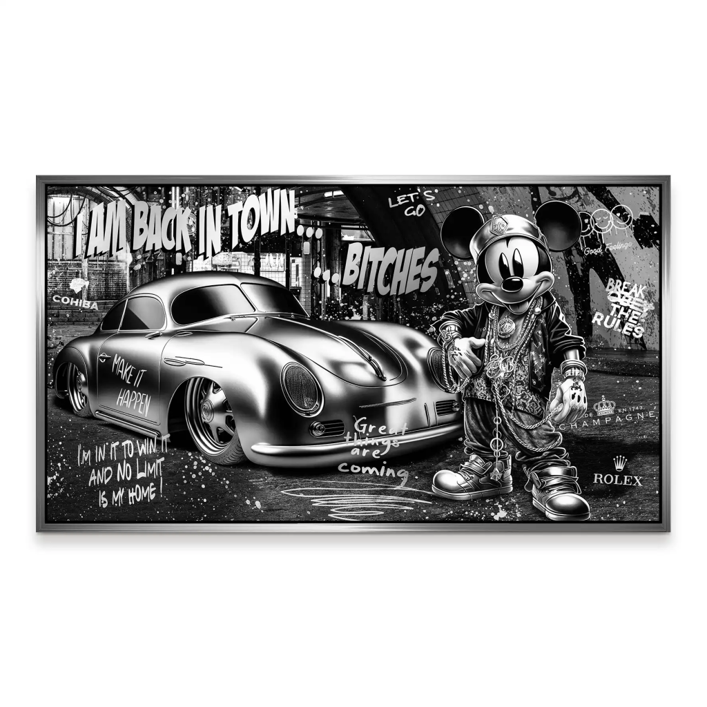 Micky Speedster 356 Pop Art Style Aludibond Bild INGALERIE