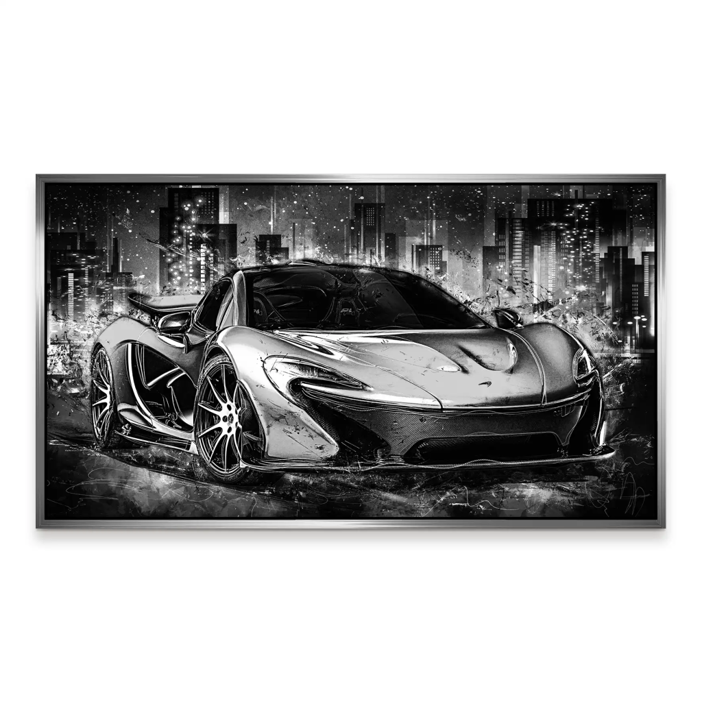 McLaren Abstrakt Black Aludibond Bild INGALERIE