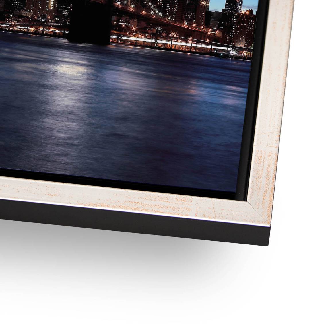 Manhatten bei Nacht Alu Dibond Wandbild