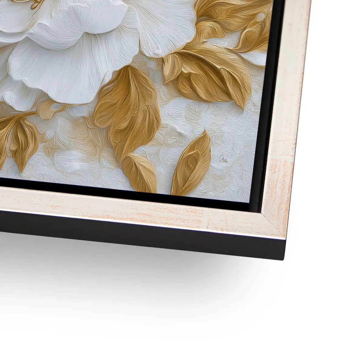 White Gold Rose Art Aludibond Bild