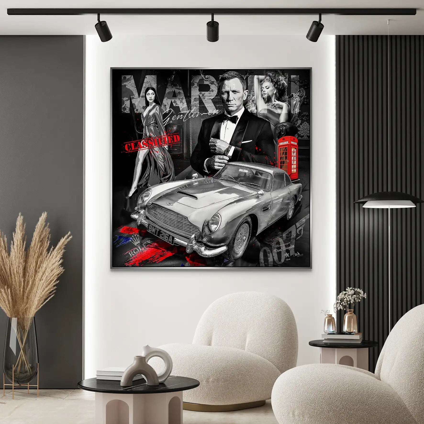 James Bond Black Style AluDibond Bild INGALERIE