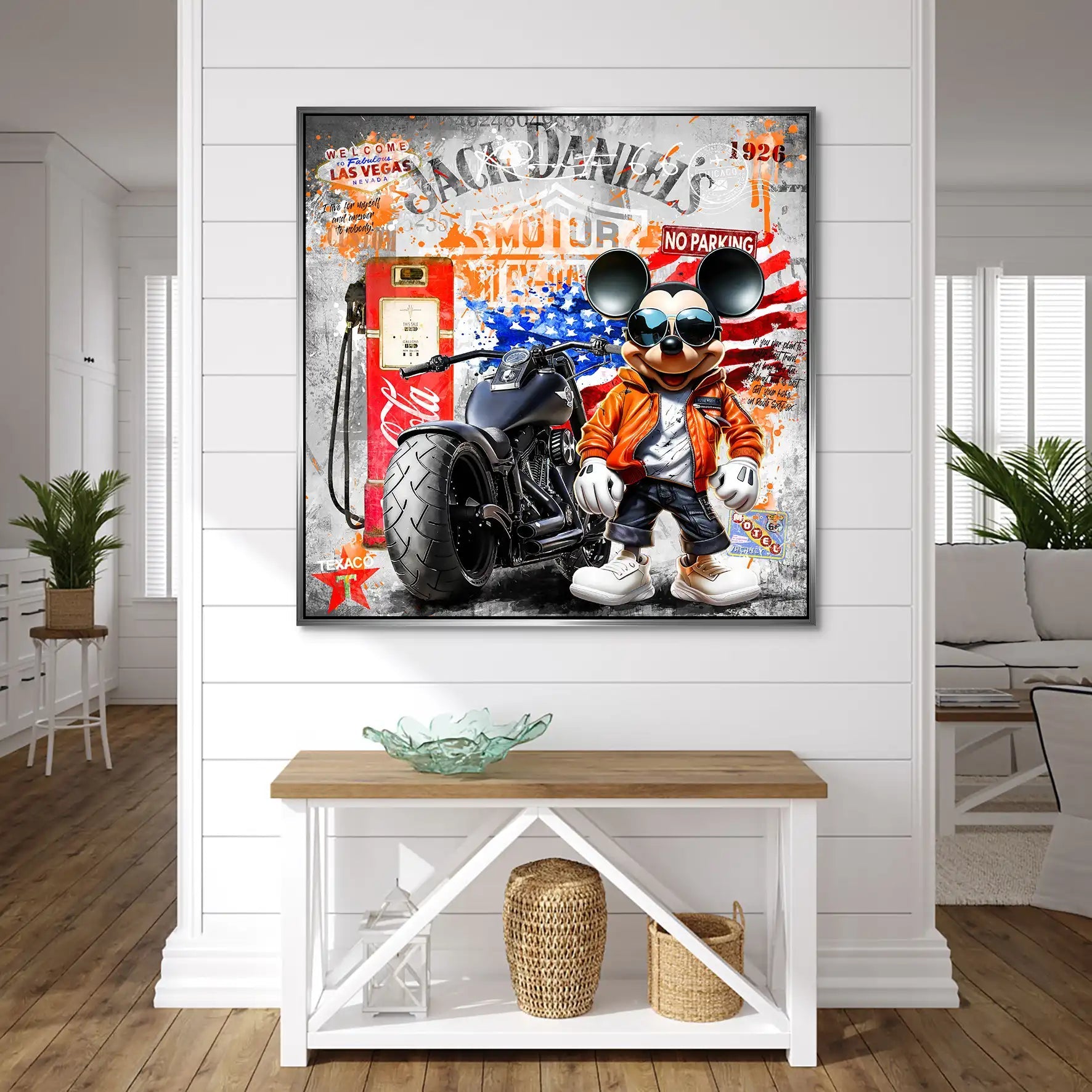Harley Micky Maus Pop Art AluDibond Bild INGALERIE