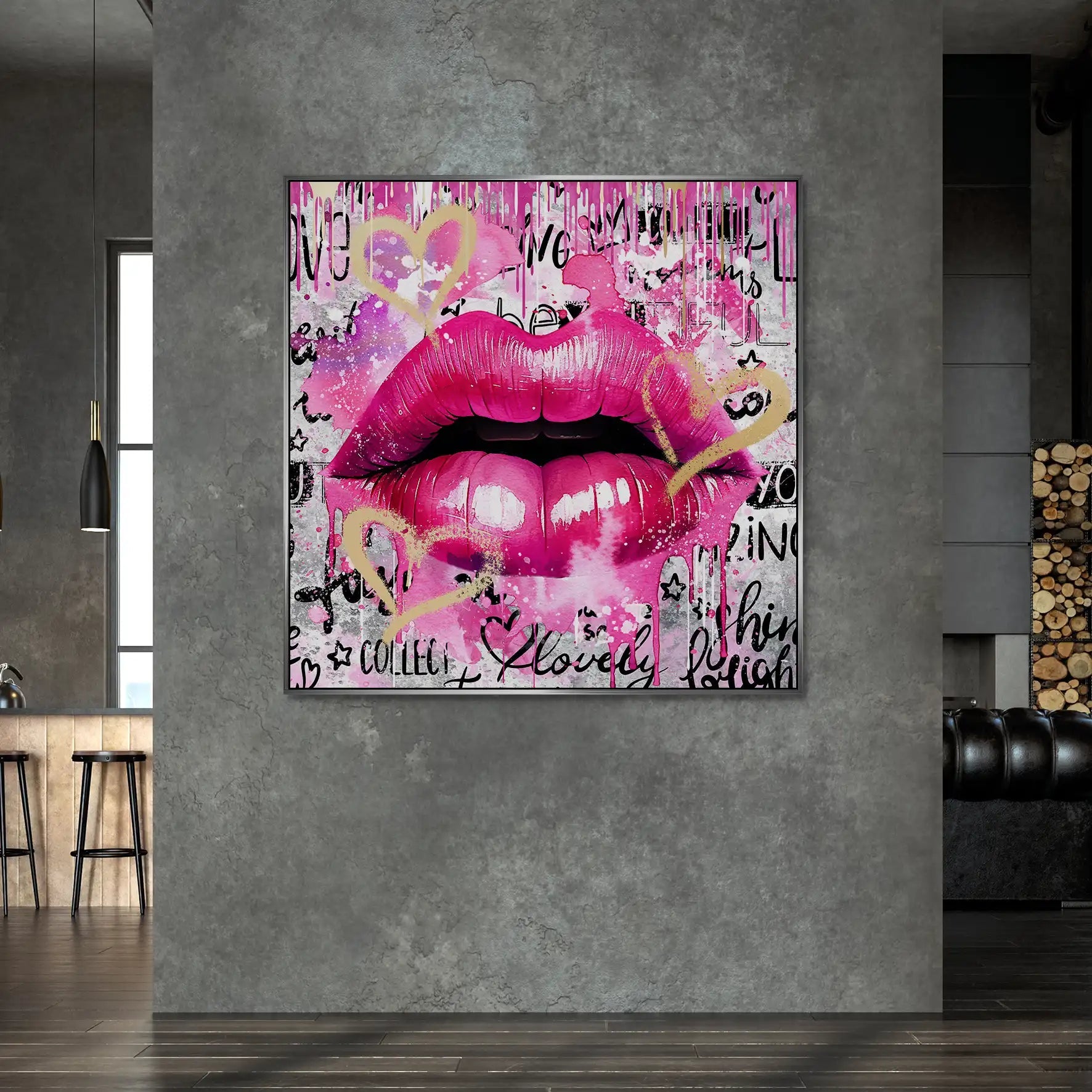 Sweet Lips Pink Style AluDibond Bild INGALERIE