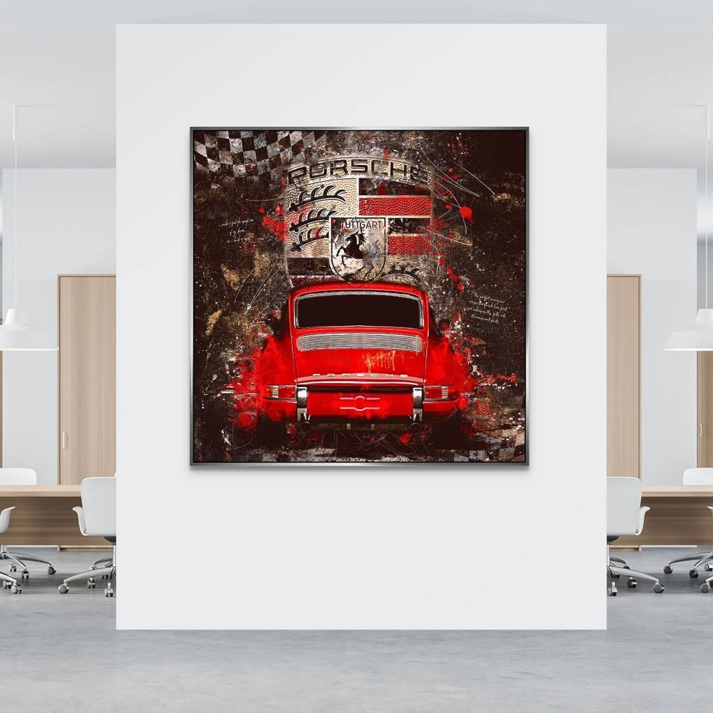 Porsche 911 Retro Abstrakt AluDibond Bild INGALERIE