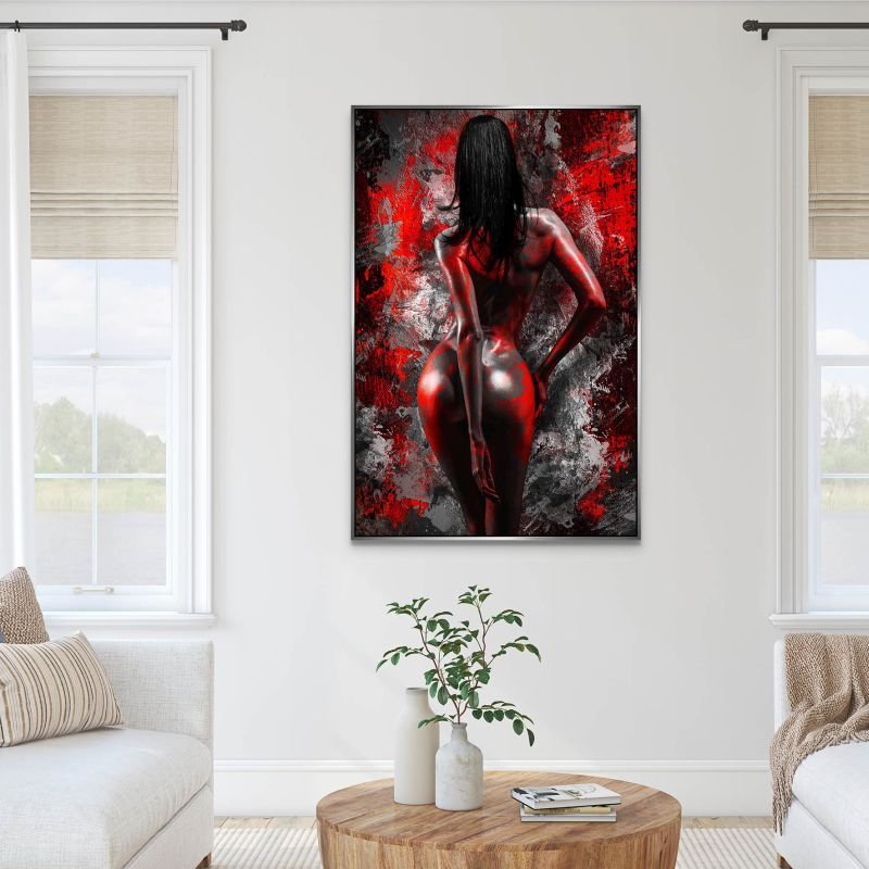 Red Woman Erotik Abstrakt Style AluDibond Bild INGALERIE