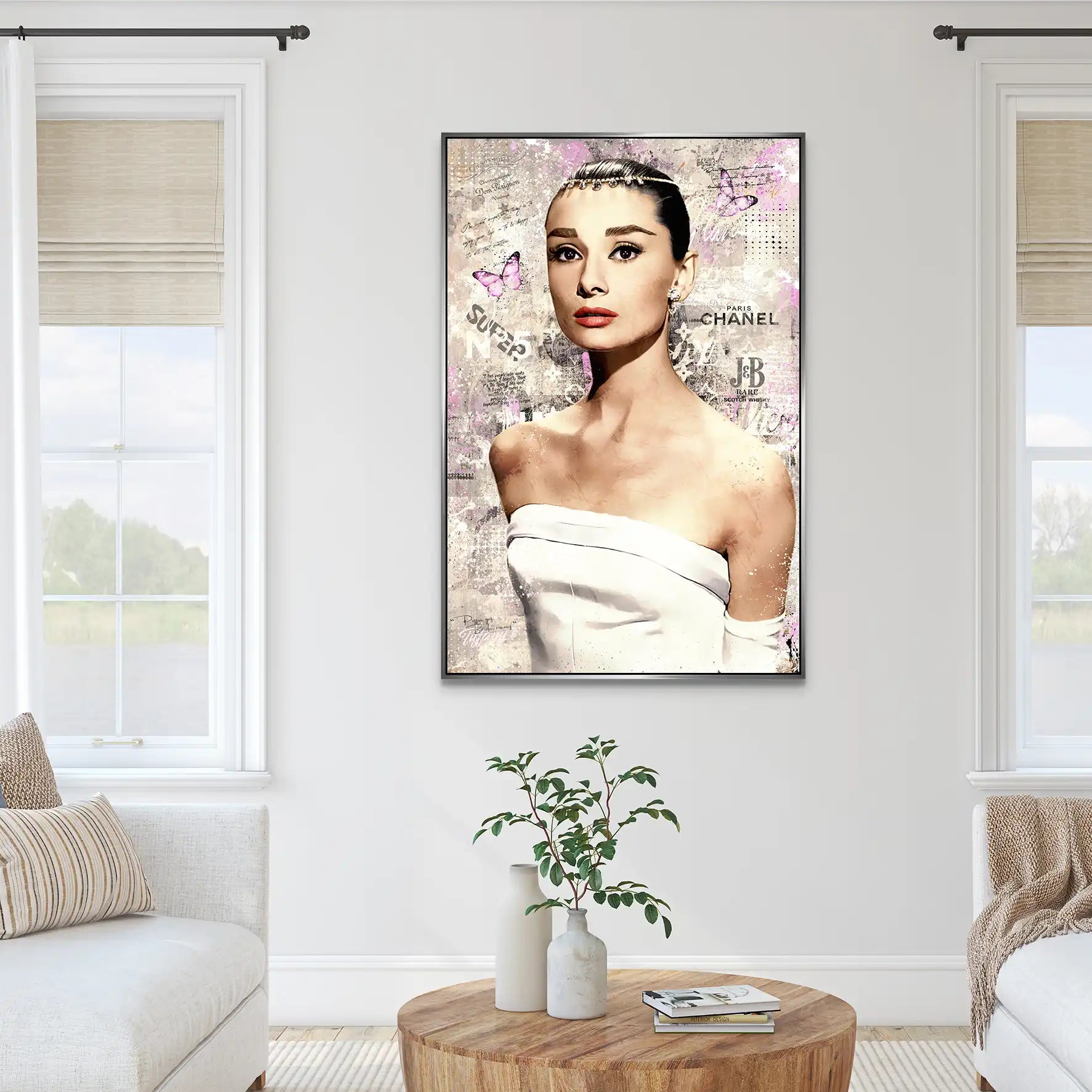 Audrey Hepburn Modern Style Pop Art AluDibond Bild INGALERIE