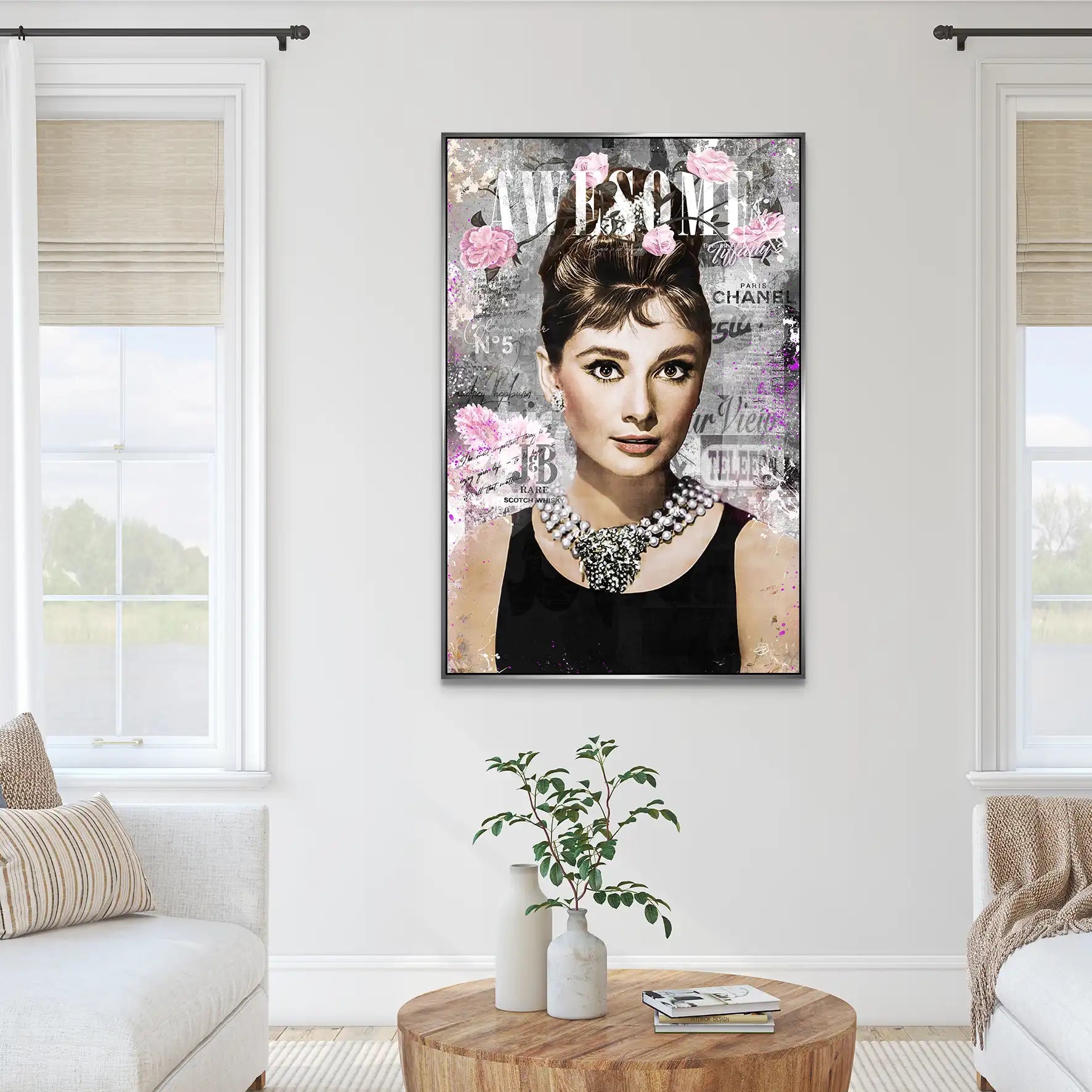 Audrey Hepburn Awesome Pop Art AluDibond Bild INGALERIE