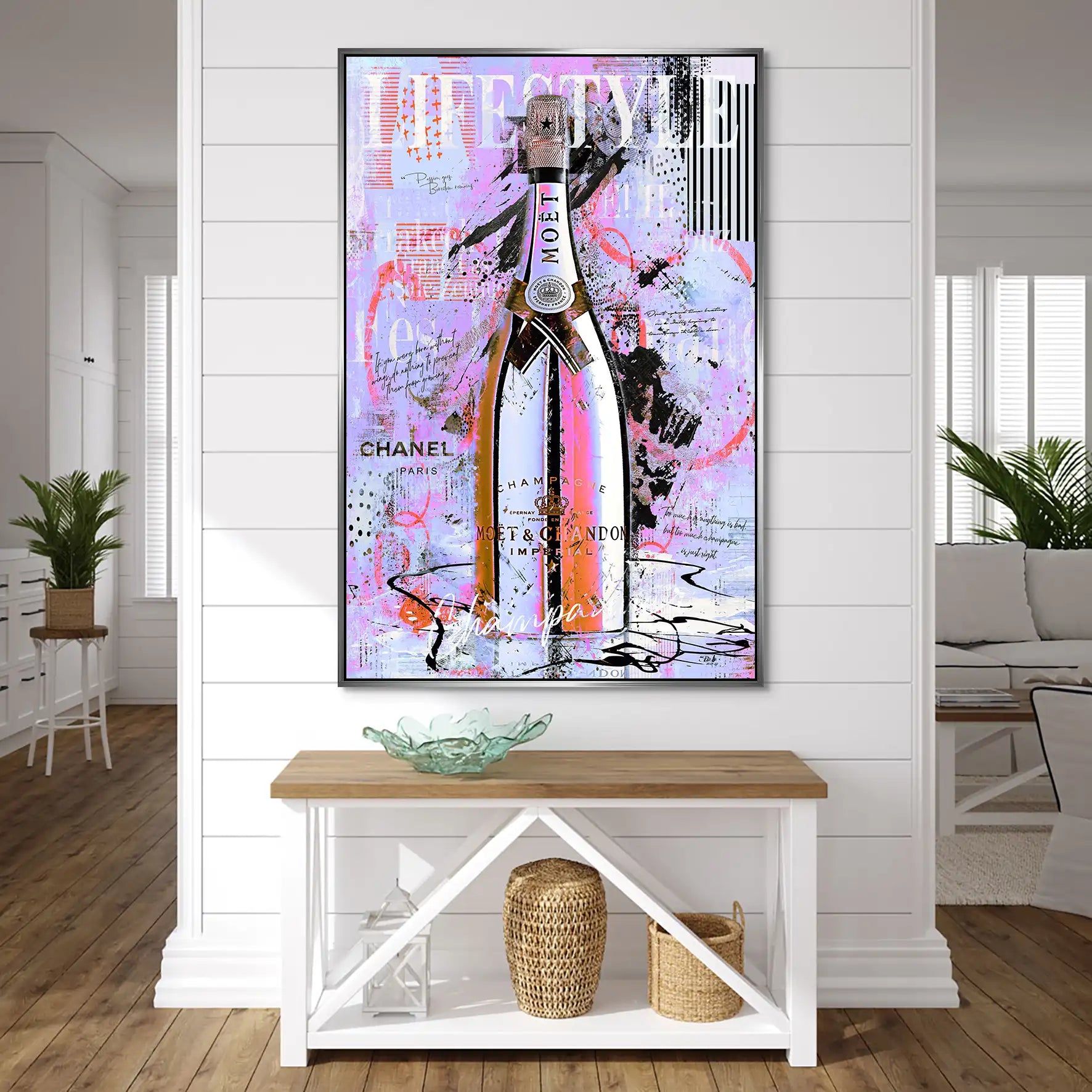 Champagner Pop Art AluDibond Bild INGALERIE