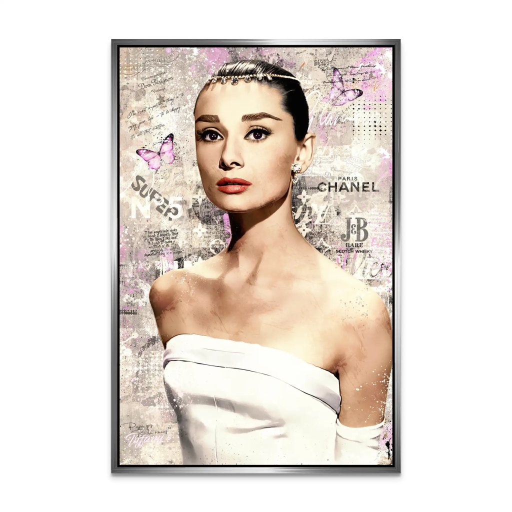 Audrey Hepburn Modern Style Pop Art AluDibond Bild INGALERIE