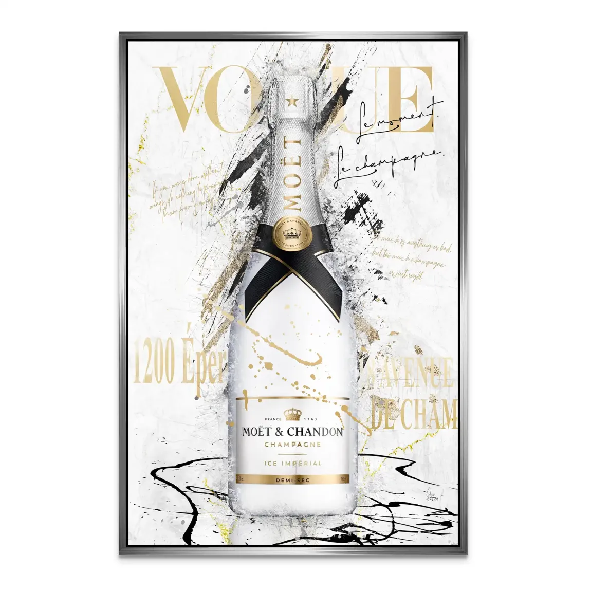 Champagner Art Alu Dibond Wandbild