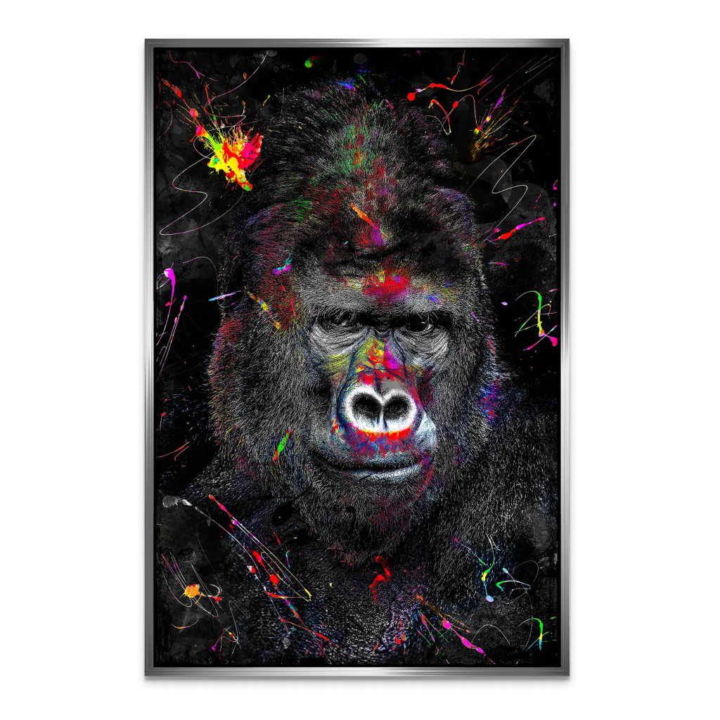 Gorilla Abstrakt Color Style AluDibond Bild INGALERIE