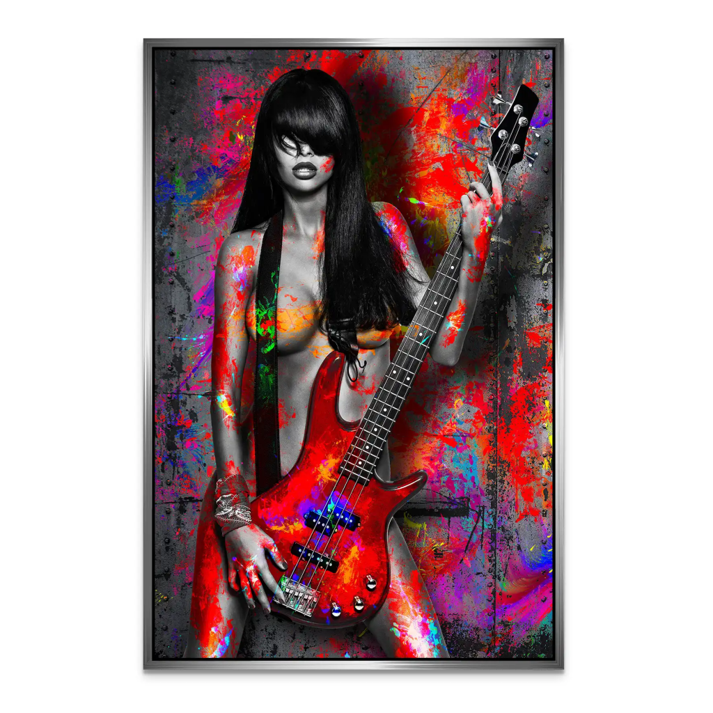 Guitar Abstrakt Color Style AluDibond Bild INGALERIE