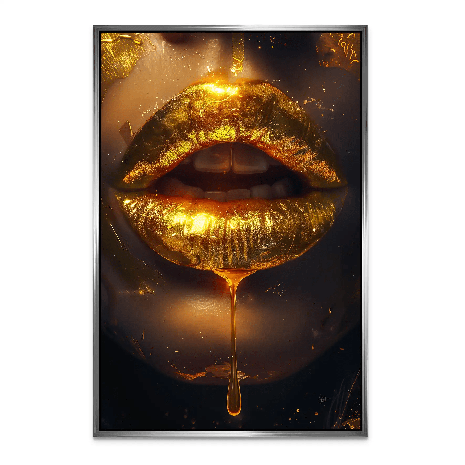 Sweet Gold Lips AluDibond Bild INGALERIE