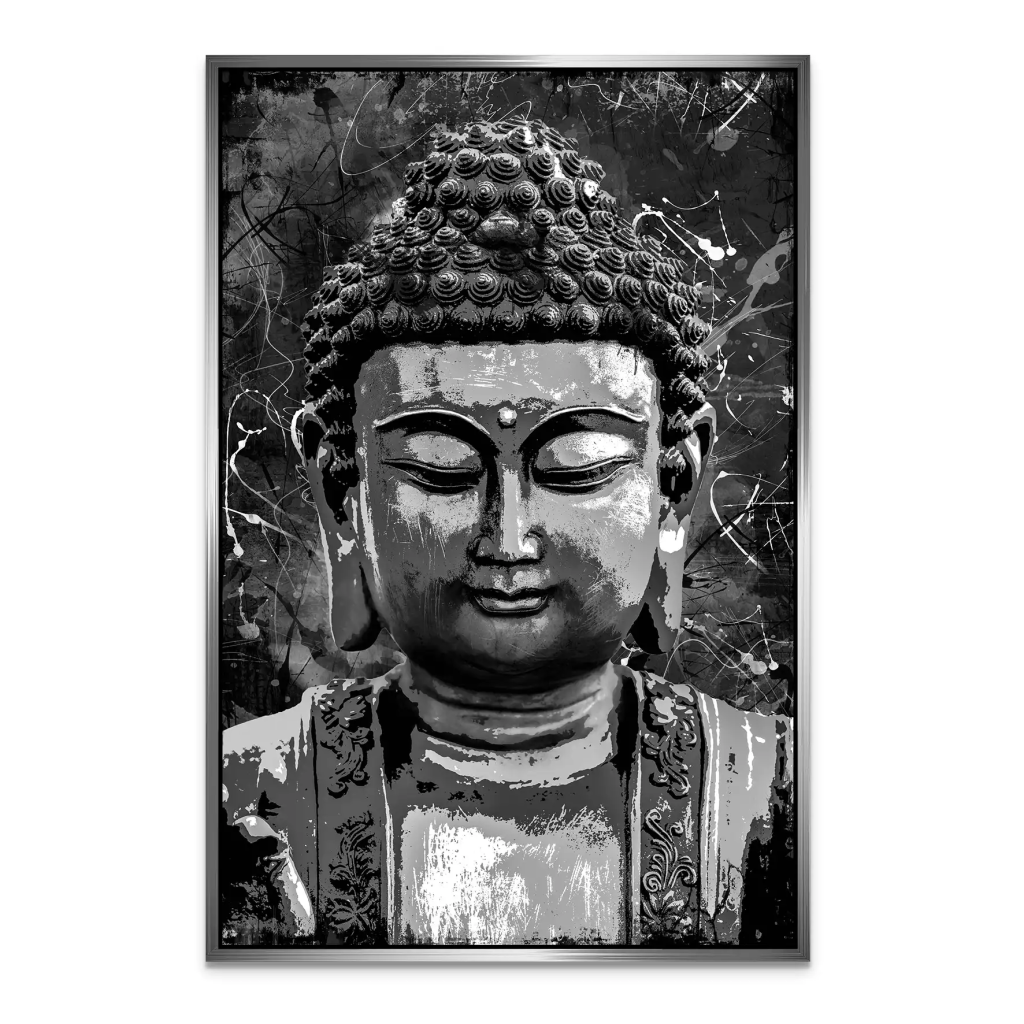 Buddha Black Abstrakt AluDibond Bild INGALERIE