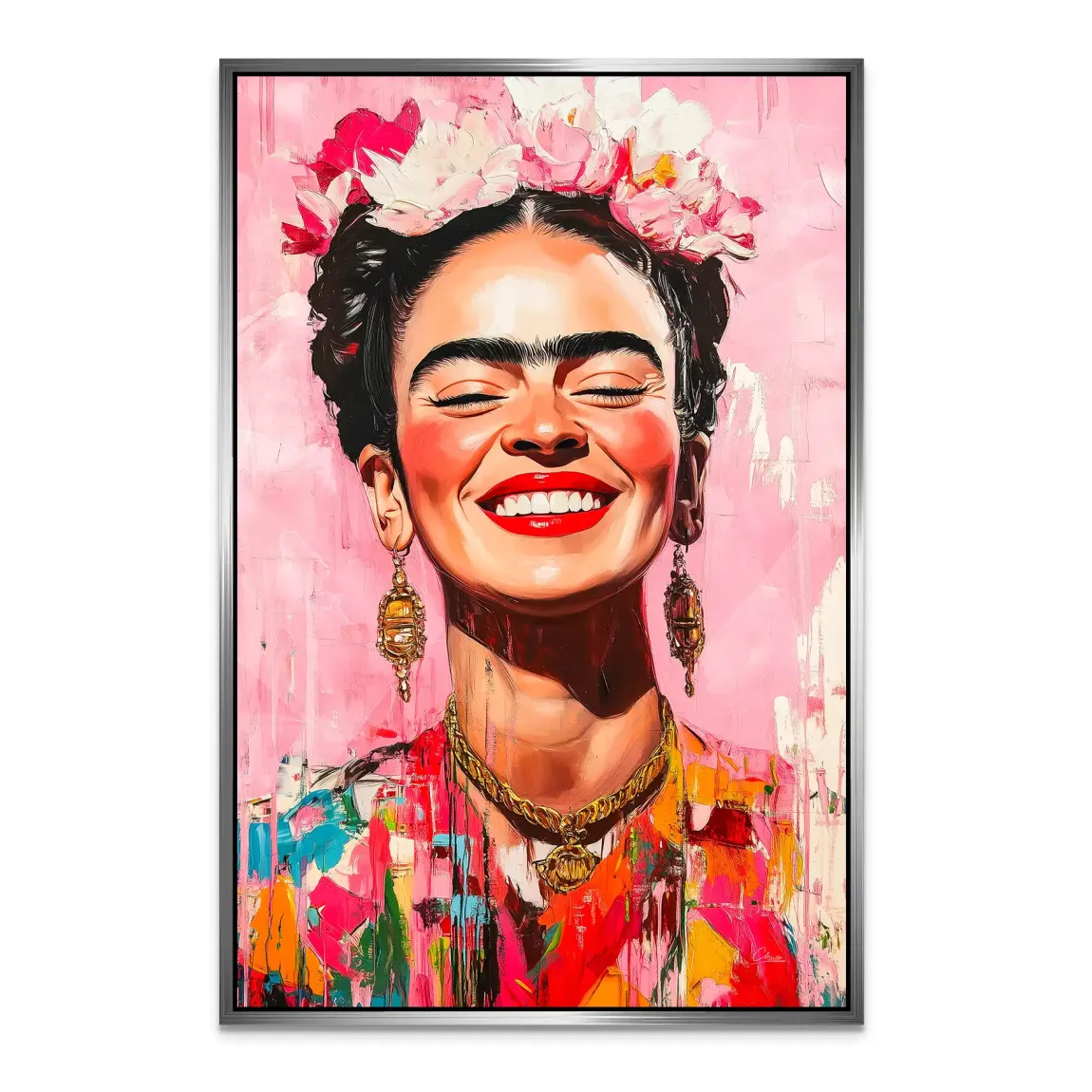 Frida Kahlo Happy Smile Alu Dibond Bild