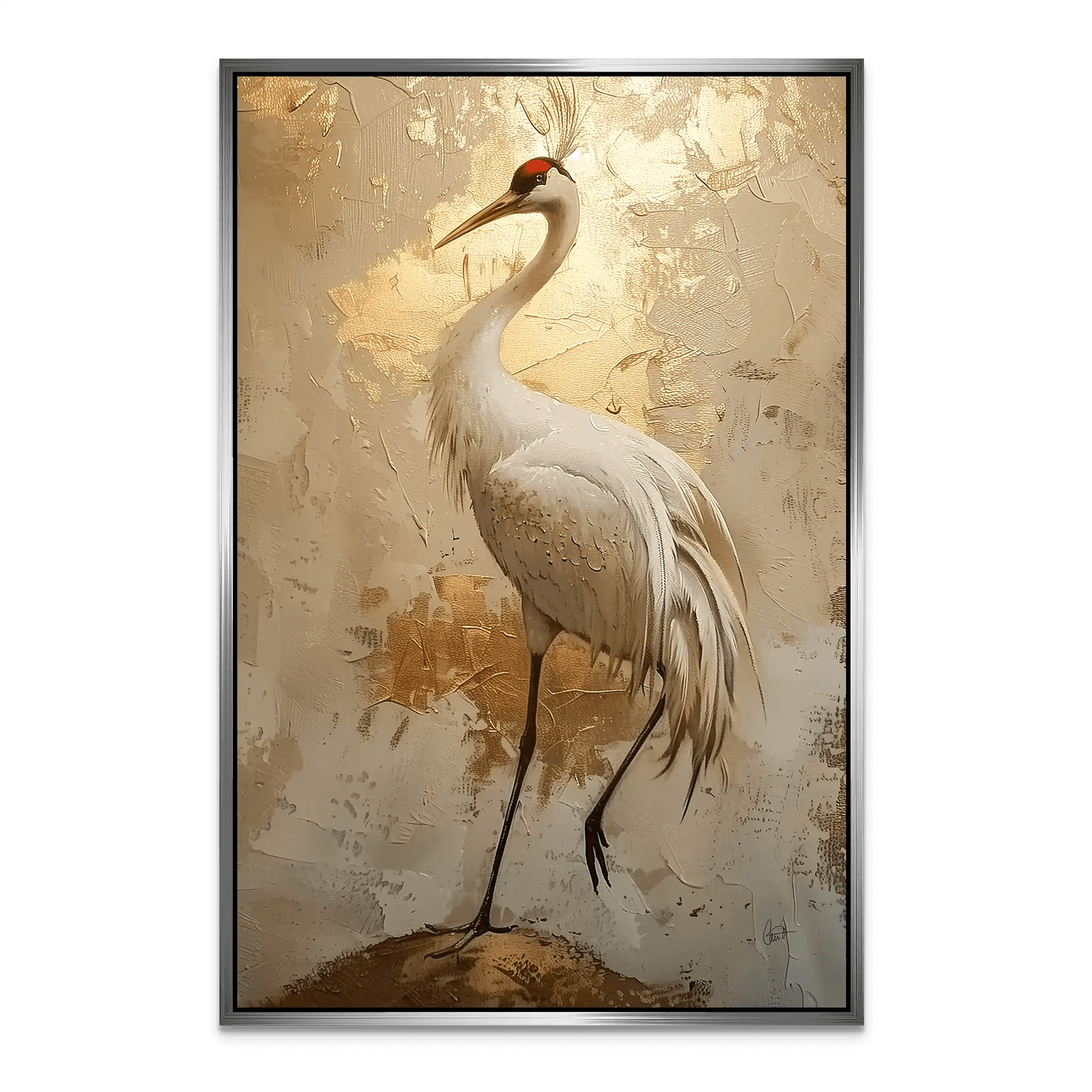 Kranich Modern Art AluDibond Bild INGALERIE