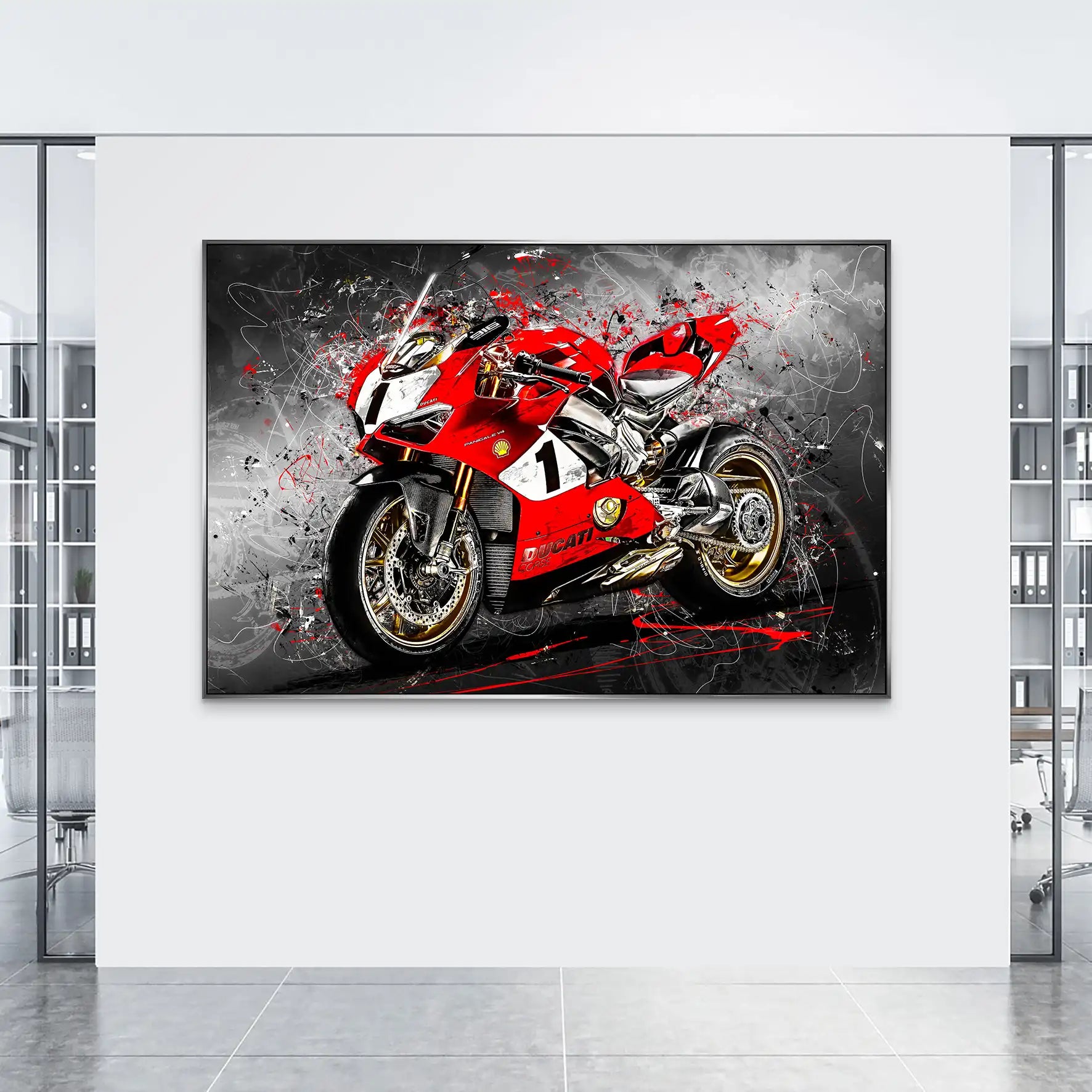 Ducati 916 Anniversario Abstrakt AluDibond Bild INGALERIE