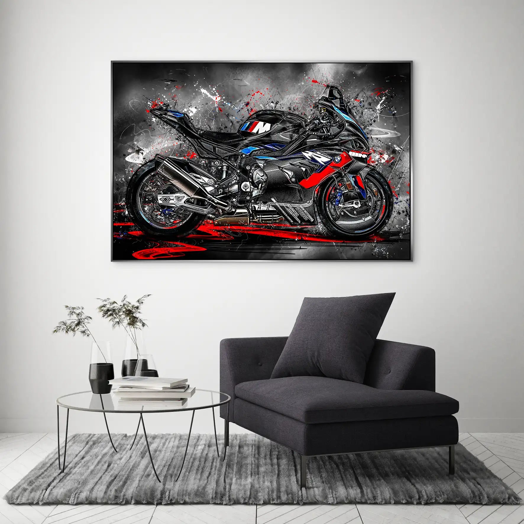 BMW M1000RR Black AluDibond Bild INGALERIE