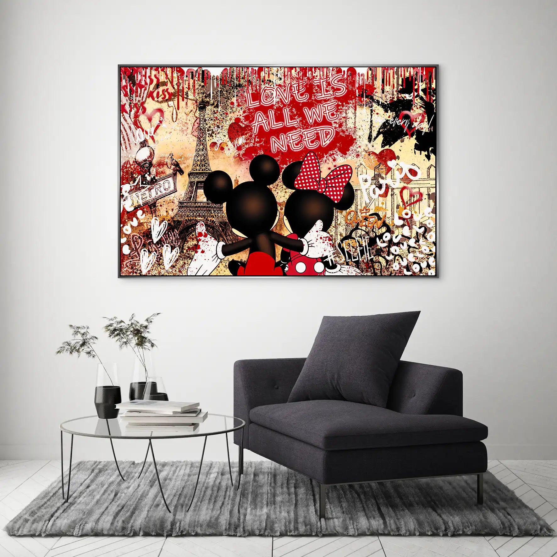 Micky & Minnie Love Retro AluDibond Bild INGALERIE