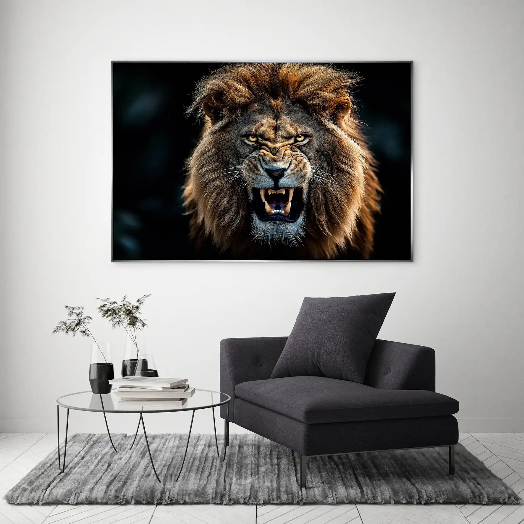 Angry Lion AluDibond Bild INGALERIE