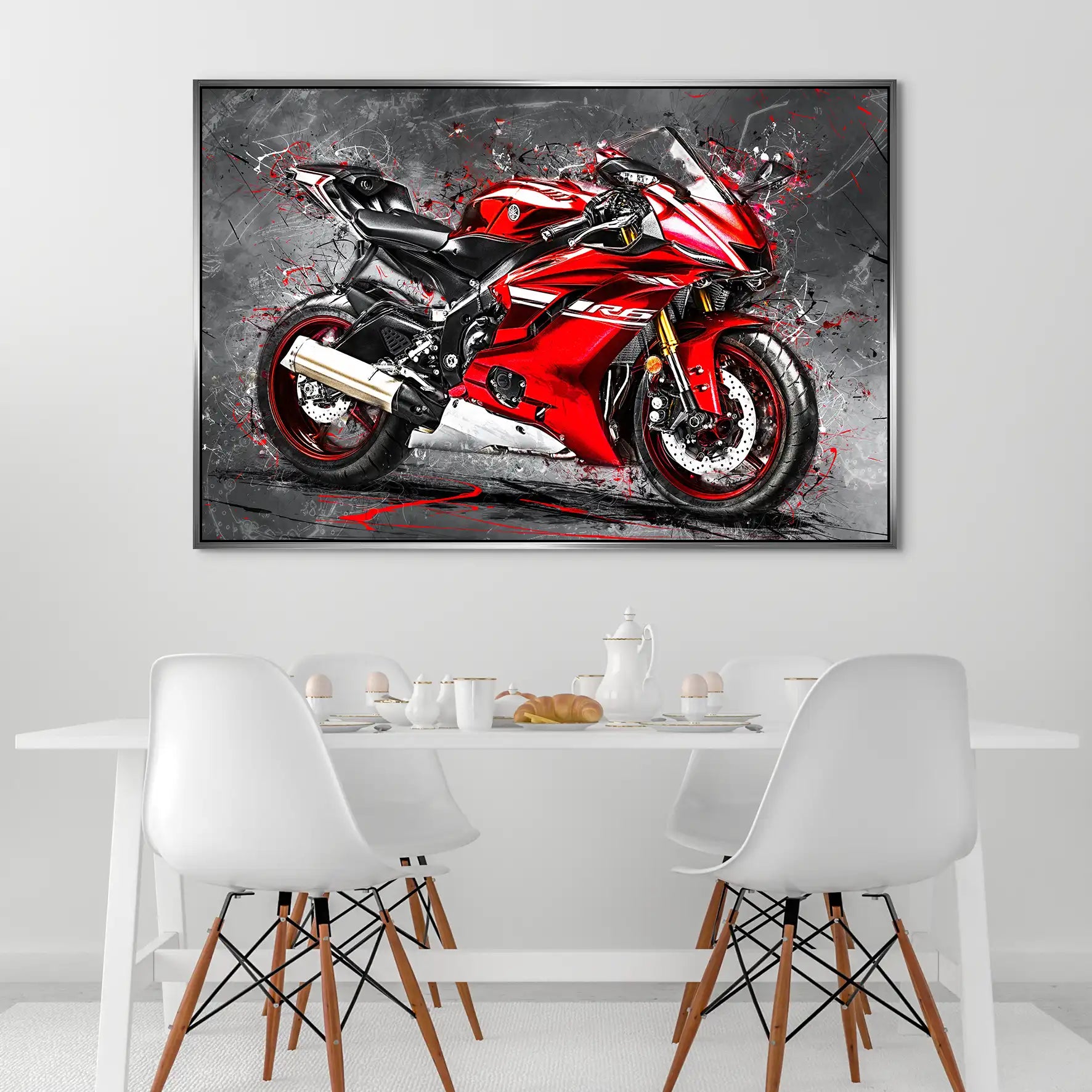 Yamaha R6 Abstrakt Rot AluDibond Bild INGALERIE