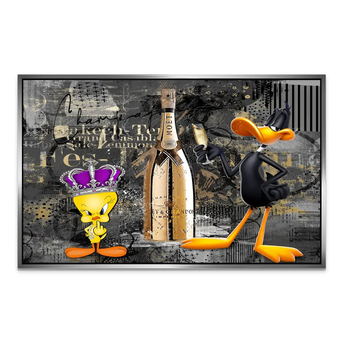 Tweety Duffy Champagner AluDibond Wandbild