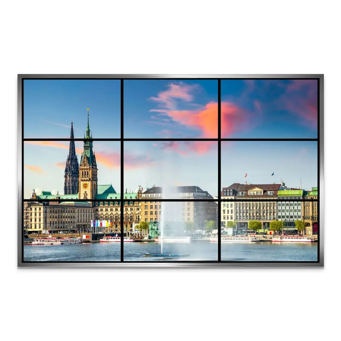 Sunset View Hamburg AluDibond Bild