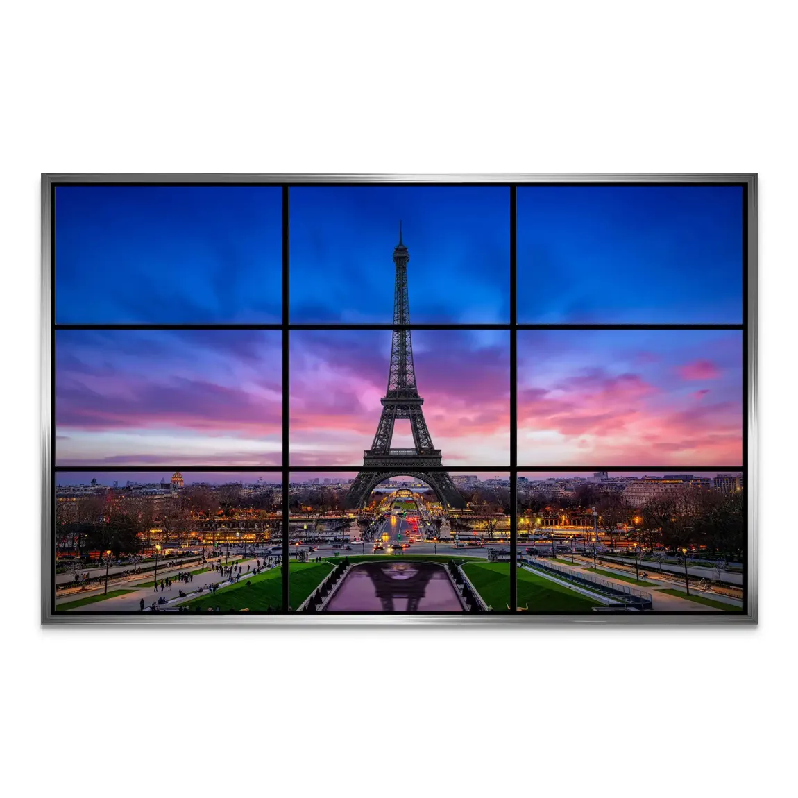 Evening Glow Paris Alu Dibond Bild