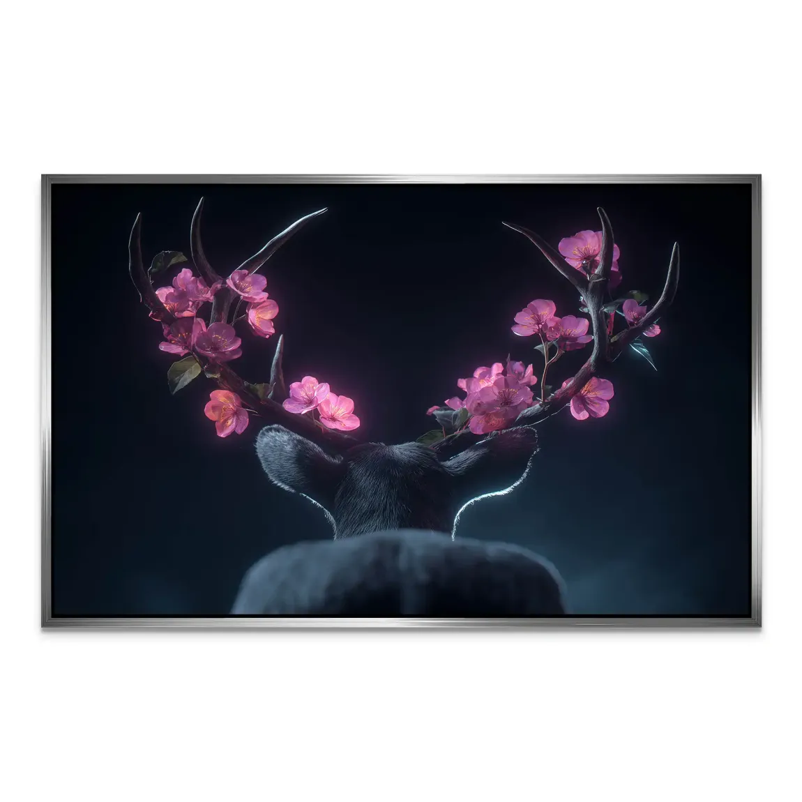 Blütenhirsch AluDibond Wandbild