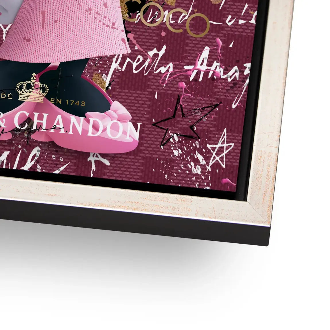 Minnie Maus Glam Chanel Alu Dibond Wandbild