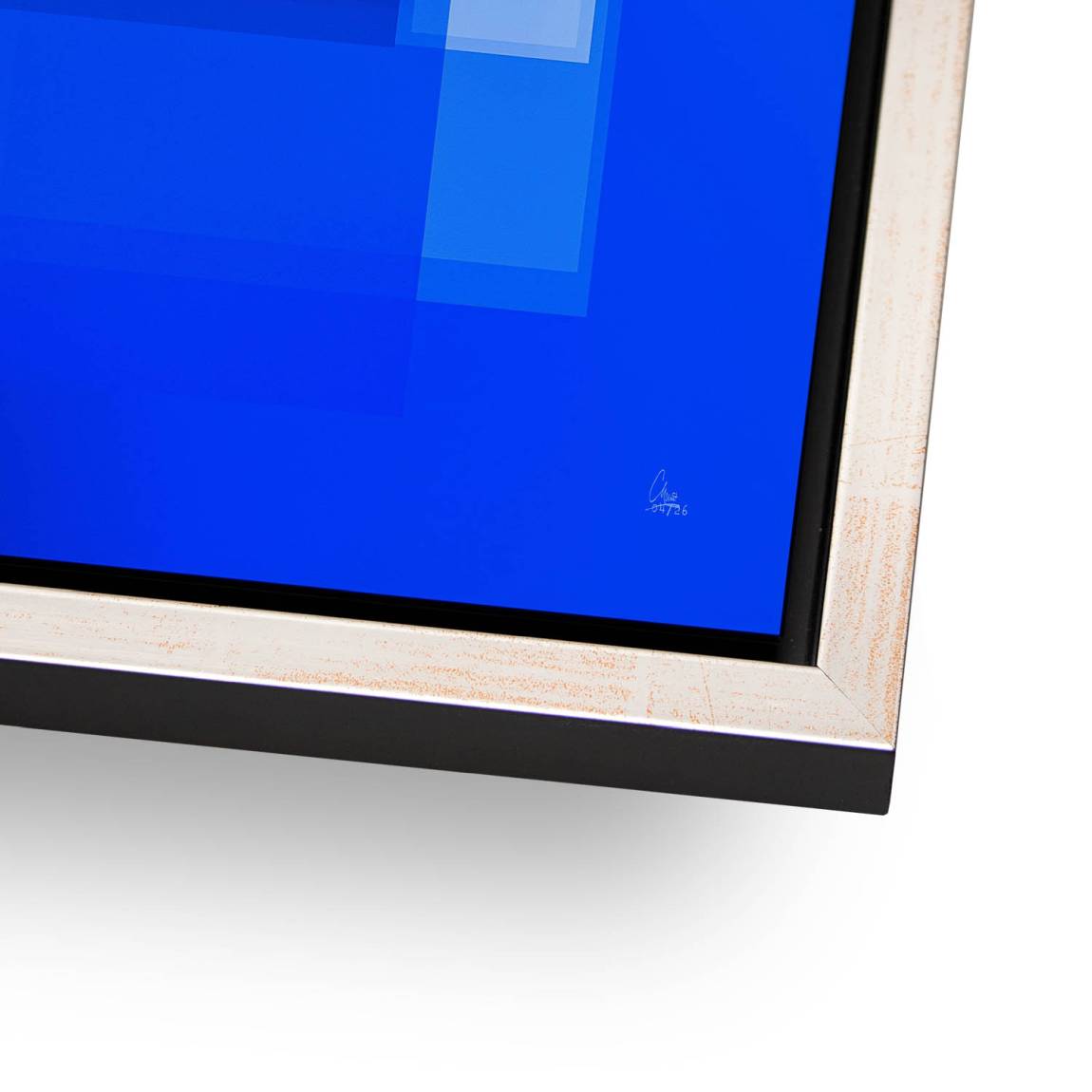 Kobaltblaue Geometrie Alu Dibond Wandbild