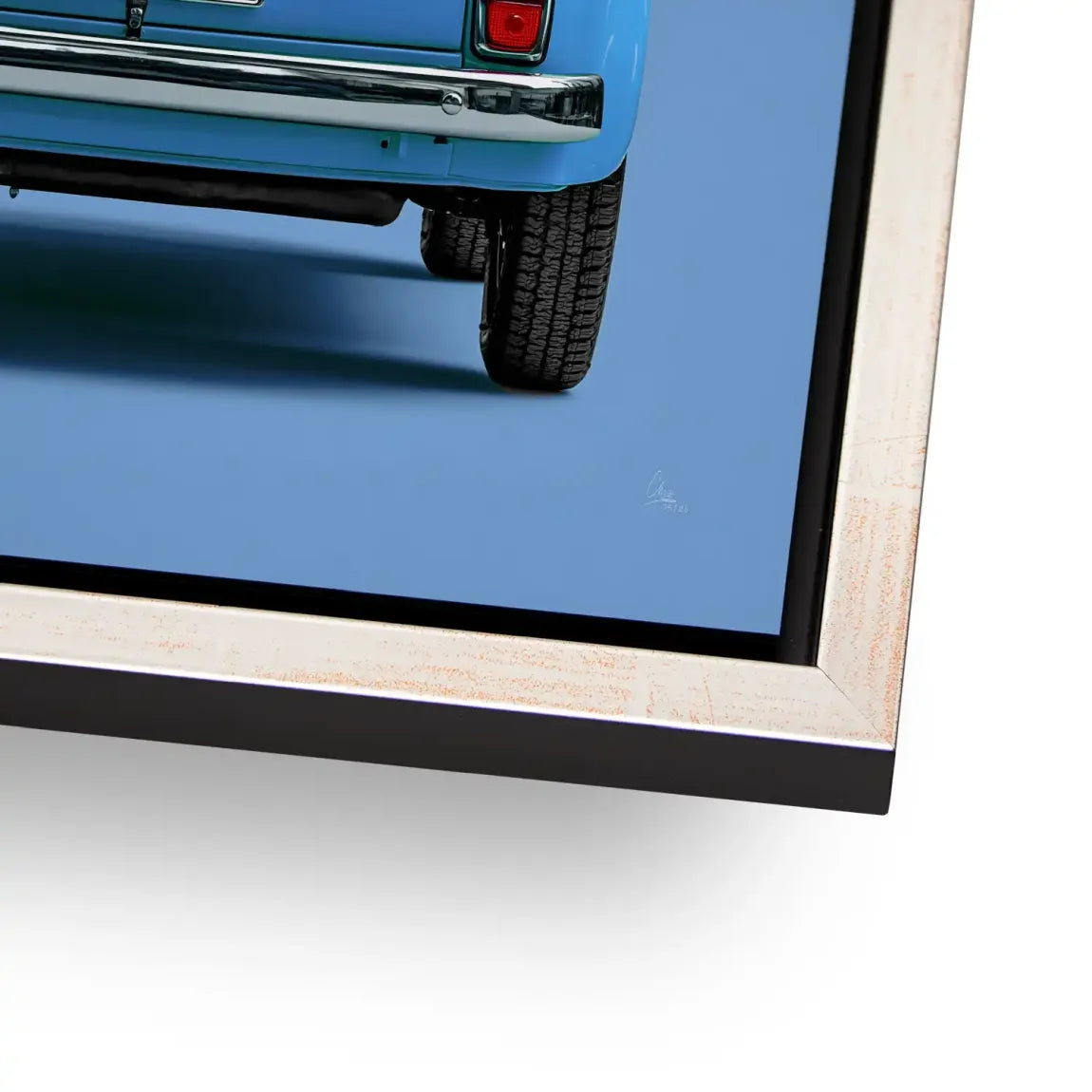 Fiat 500 Azzurro Alu Dibond Wandbild