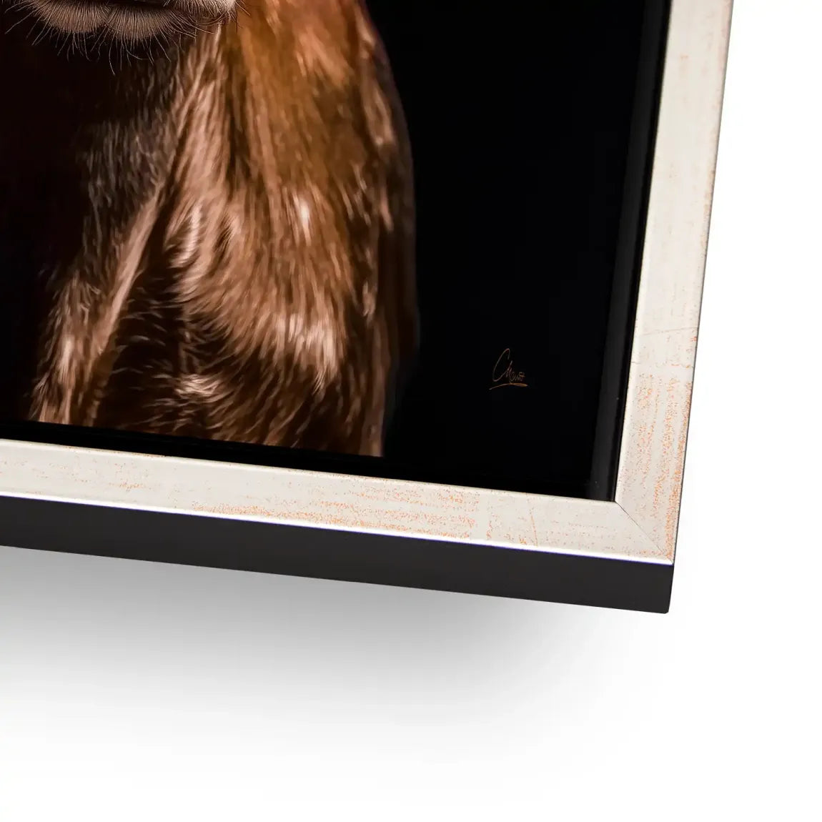 Kuh mit Strohhut Alu Dibond Bild