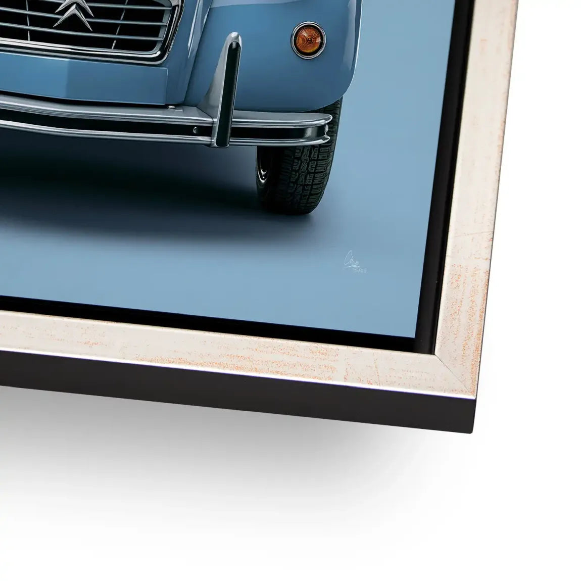 Citroen 2CV Bleu Alu Dibond Wandbild