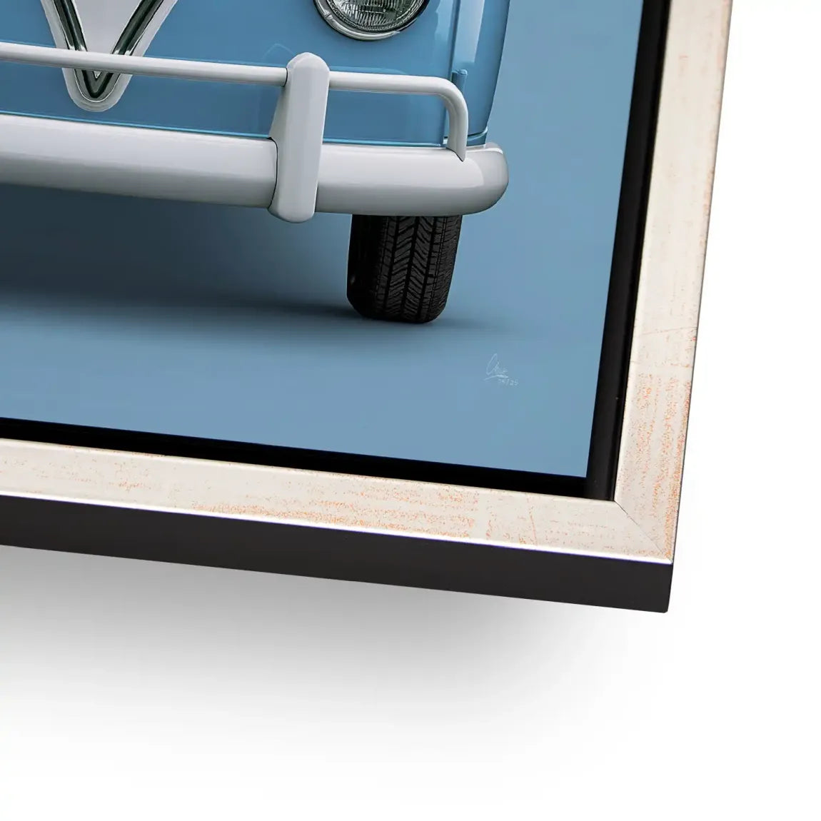 Blue VW Bulli Alu Dibond Wandbild