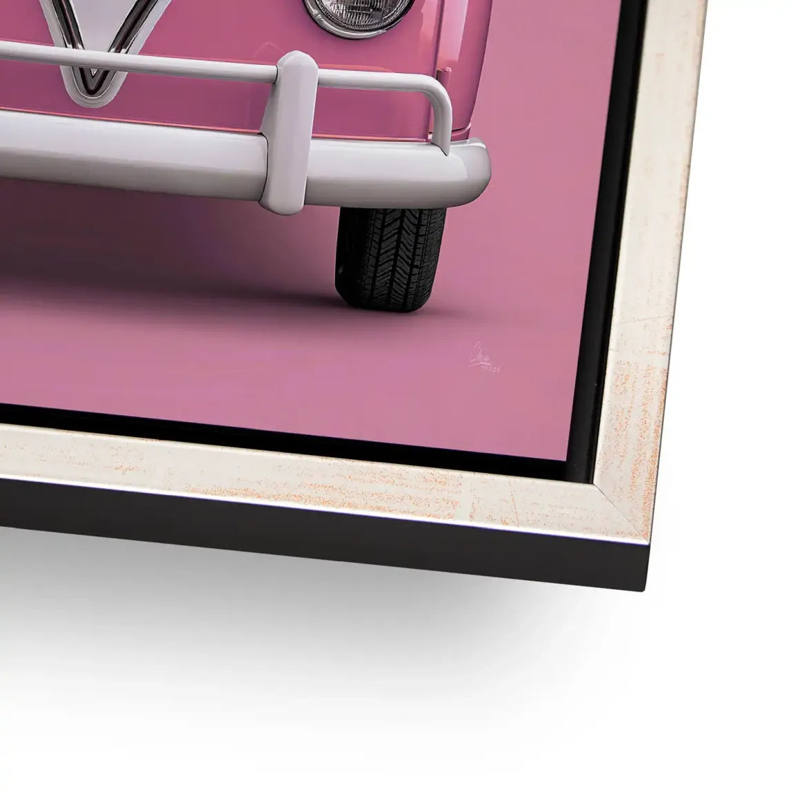 Pink VW Bulli Alu Dibond Wandbild
