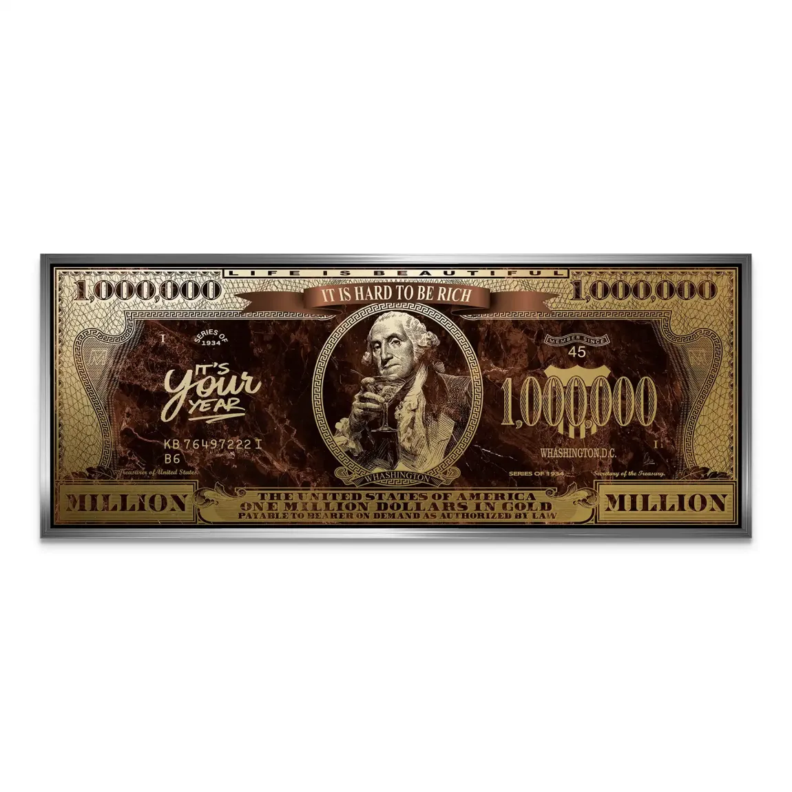 Gold Dollar George Washington Alu Dibond Bild